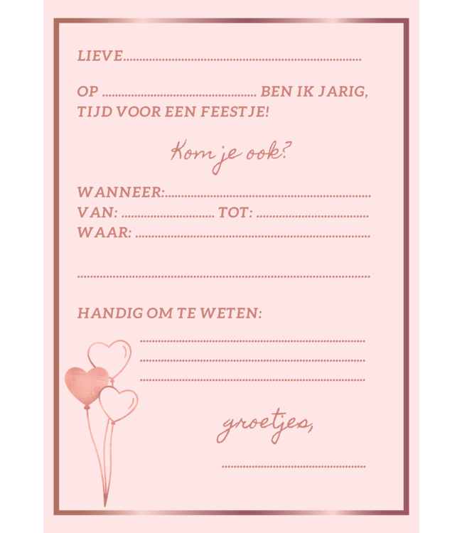 OUTLET Uitnodiging Rose | A6 | Per Stuk