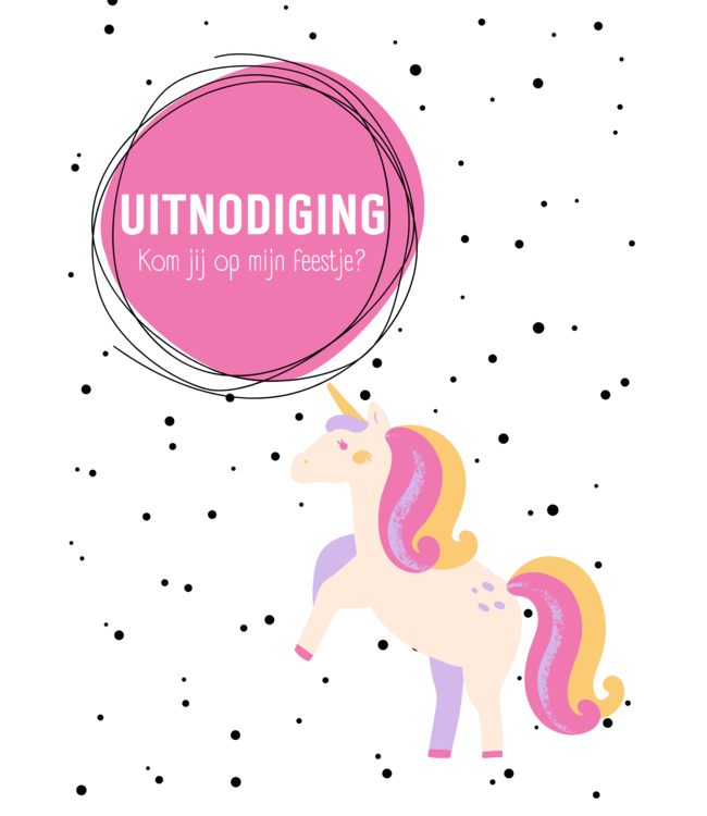 Feestdeco kaarten Uitnodiging Unicorn | A6 | 6 stuks