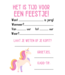 Feestdeco kaarten Uitnodiging Unicorn | A6 | 6 stuks