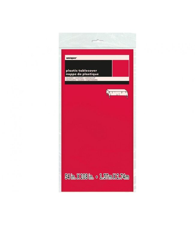 Tafelkleed Rood plastic | 137x274 cm