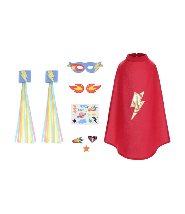 PartyDeco Superheld kostuum in koffer | 7-delig