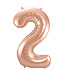 OUTLET Cijferballon 2 Rose goud | 86 cm