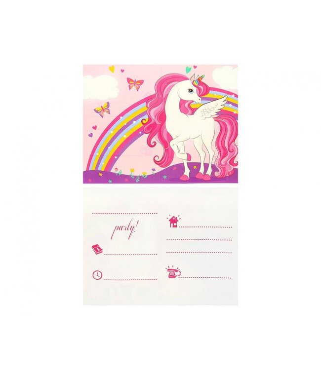 Uitnodigingen Unicorn Roze | 6 stuks