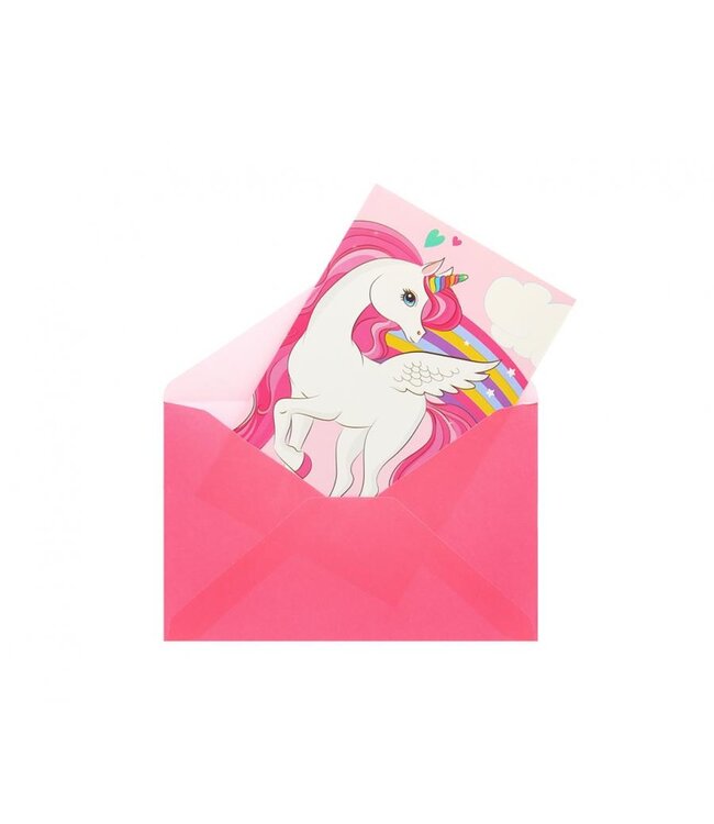 Uitnodigingen Unicorn Roze | 6 stuks