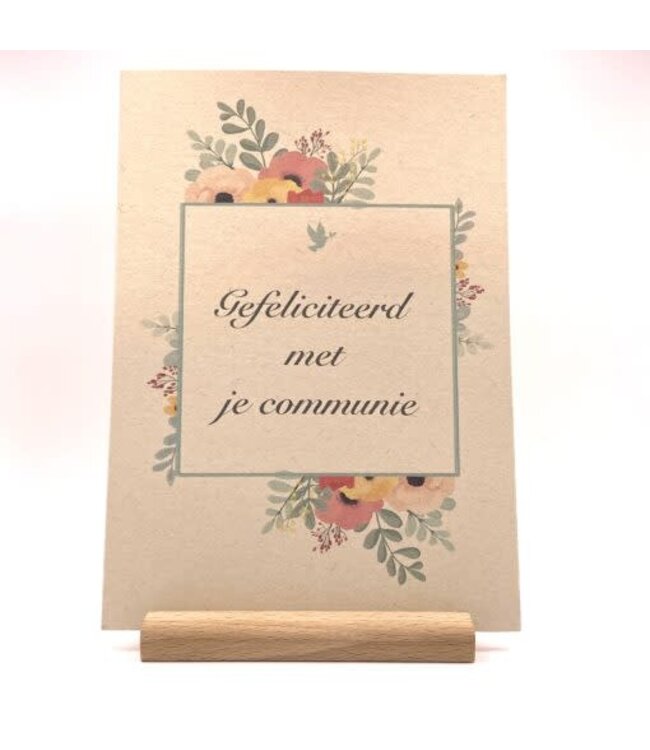 Aardkaart Aardkaart | Gefeliciteerd met je communie | Bloemen