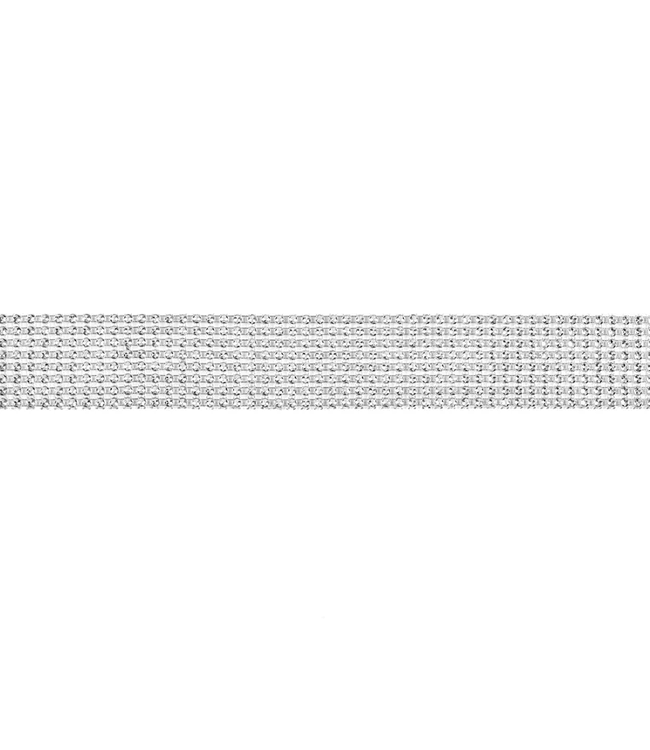 PartyDeco Strass op rol | Zilver | 4 x 900 cm