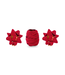 PartyDeco Lint & rozetten velvet rood & goud | 3 stuks