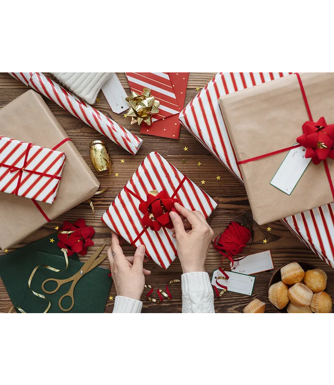 Lint & rozetten velvet rood & goud | 3 stuks