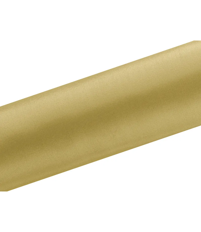 PartyDeco Effen satijn goud | rol 0.16 x 9m