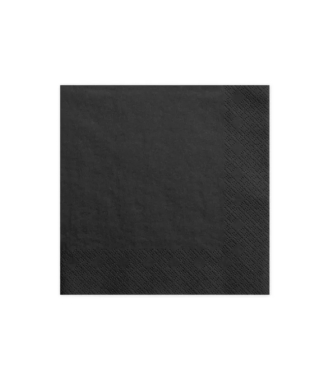 PartyDeco Servetten zwart | 33x33cm | 20 stuks