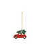 PartyDeco Hangdecoratie kerstauto | Metaal 9 x 6,5 cm