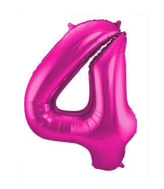 Folat OUTLET Cijferballon 4 | Magenta | 86 cm