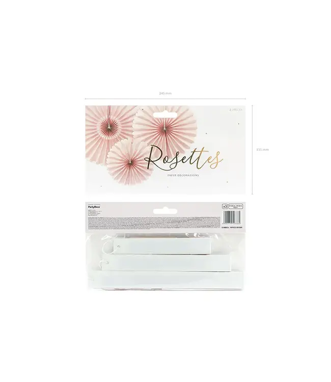 Waaiers oud-roze | 3 stuks | 26, 35, 43 cm