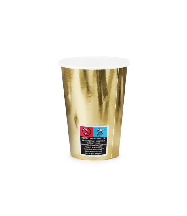 Papieren bekers goud | 6 stuks