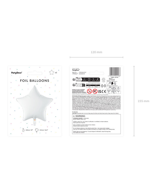 Folieballon Ster | Wit