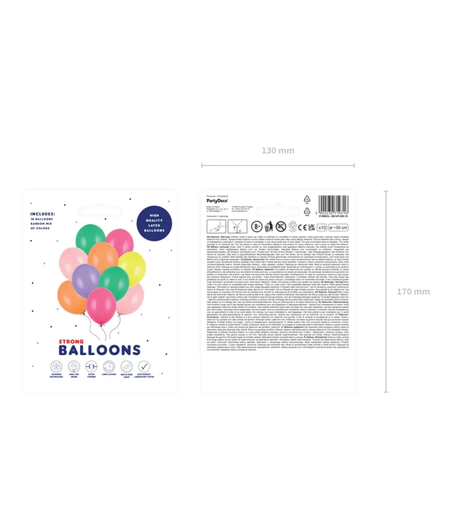 Ballonnen Kleuren Mix | 10 stuks | 30 cm= 12"