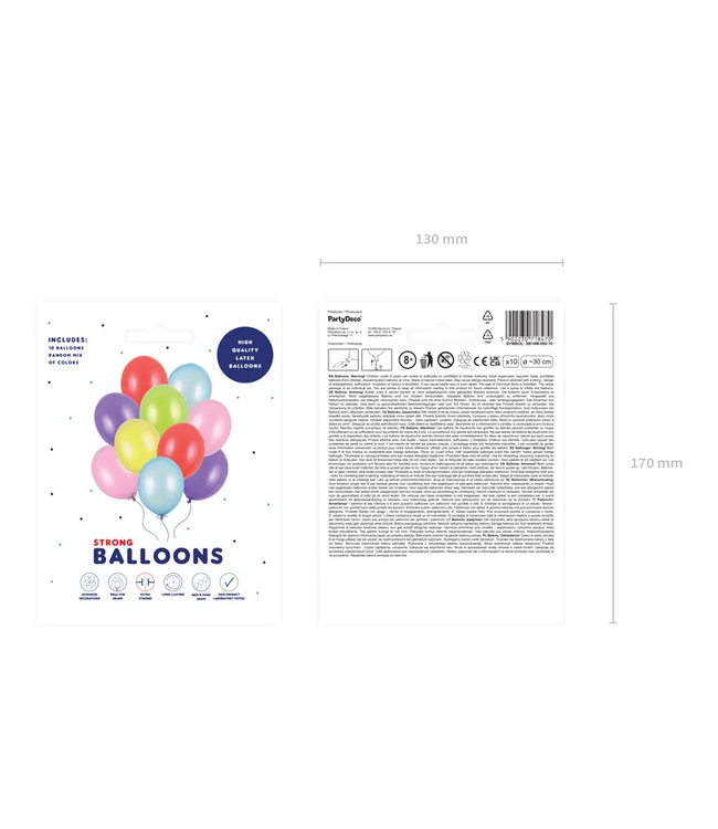 Ballonnen Kleuren Mix Metallic | 10 stuks | 30cm = 12"