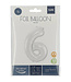OUTLET Cijferballon 6 | Wit Mat | 86 cm