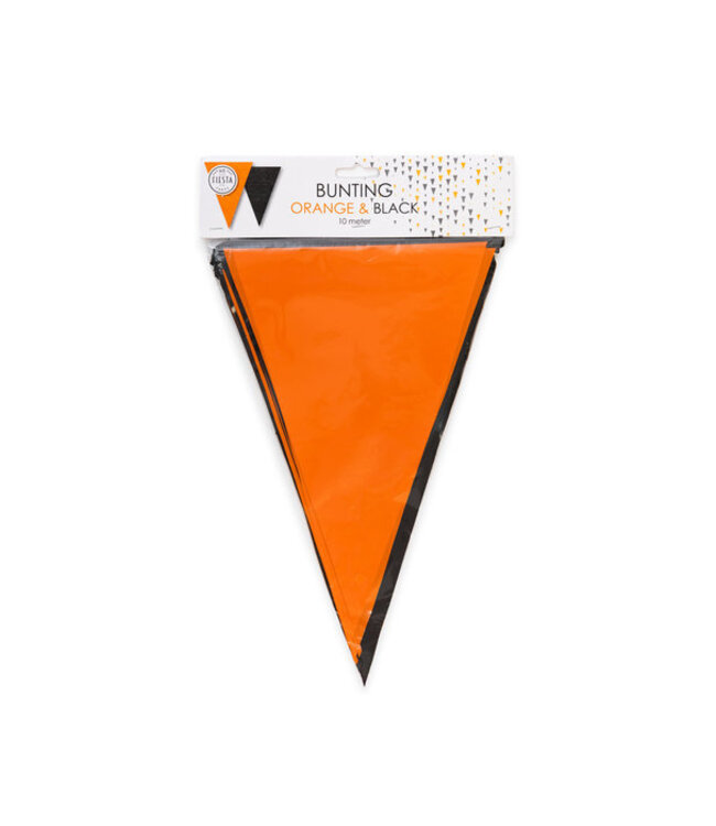 Vlaggenlijn XXL | Zwart + Oranje | 10 meter