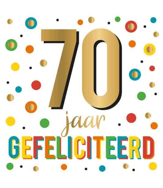 Wenskaart XXL | 70 jaar Gefeliciteerd