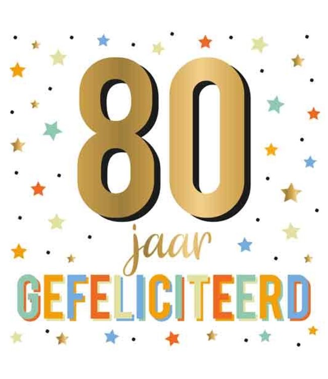 Wenskaart XXL | 80 jaar Gefeliciteerd