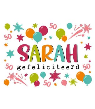 Artige Wenskaart | Sarah Gefeliciteerd