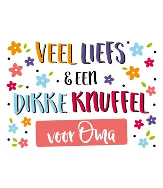 Artige Wenskaart | Veel liefs & een dikke knuffel voor oma