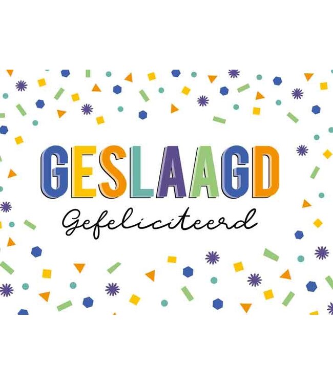 Wenskaart | Geslaagd Gefeliciteerd
