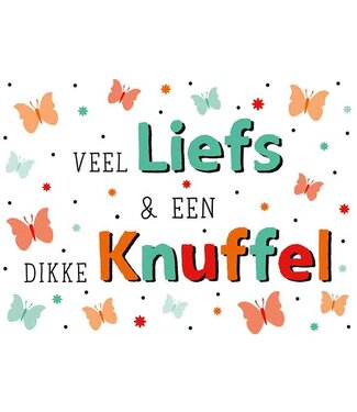 Artige Wenskaart | Veel liefs & een dikke knuffel