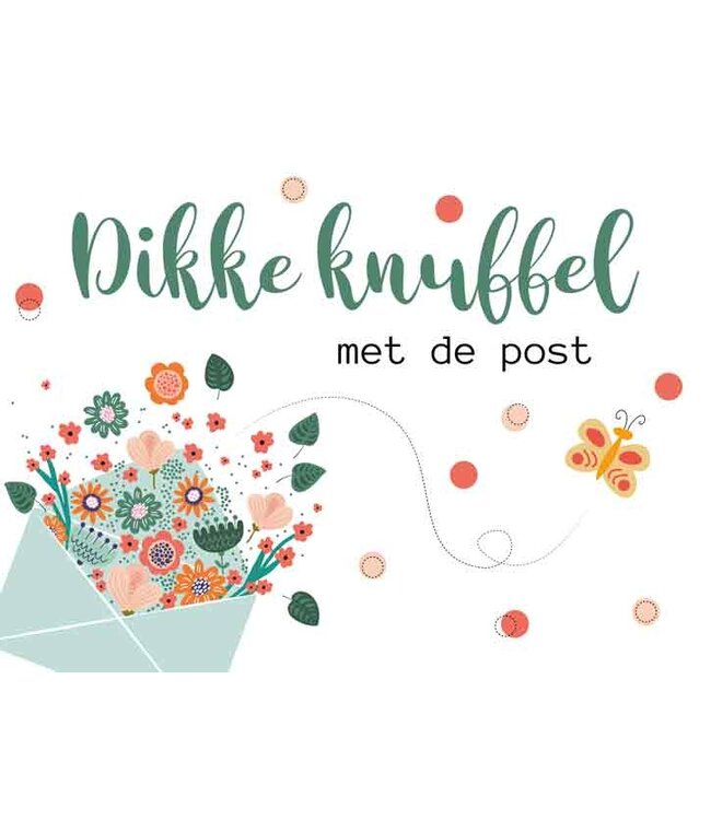 Wenskaart | Dikke knuffel met de post