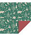 House of Products Cadeaupapier Kerst - Vintage Donker Groen - Rood - 70 cm x 3 m