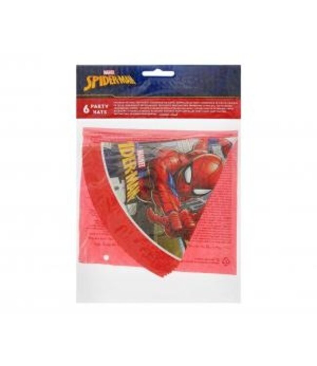 Spiderman feesthoedjes - 6 stuks