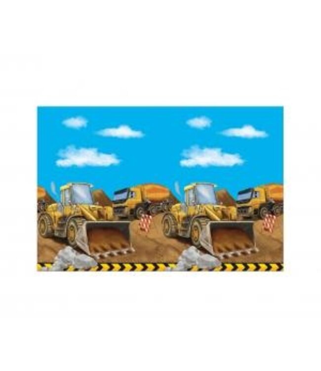 Tafelkleed bouwvoertuigen - 120x180cm