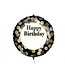 GoDan Folieballon Happy Birthday - letter stickers - zwart met stippen