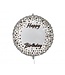 GoDan Folieballon Happy Birthday - stickers leeftijd - zilver met stippen