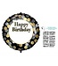 GoDan Folieballon Happy Birthday - letter stickers - zwart met stippen