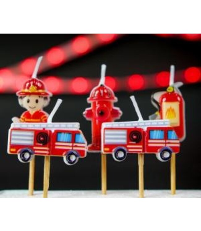 Kaarsjes brandweer | 5 stuks
