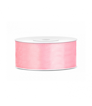 PartyDeco Licht roze lint - 2,5cm breed - 25 meter lang
