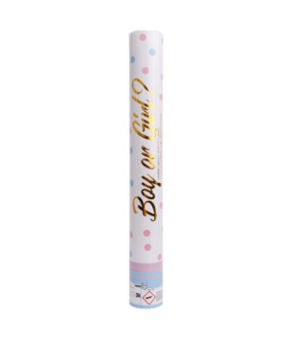 Amscan Gender Reveal confettikanon - Blauw - Jongen - 40cm