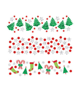 Amscan OUTLET Kerst confetti - folie/papier - 3 soorten - 34gr