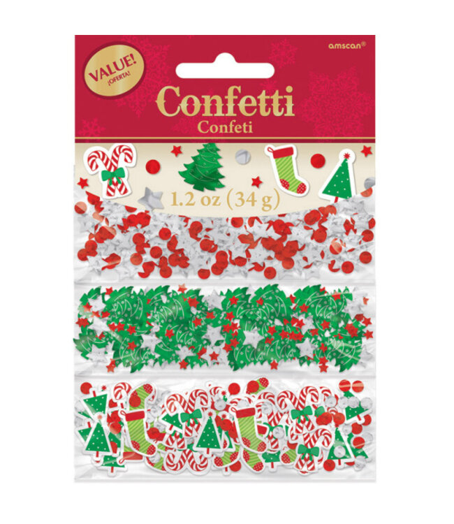 OUTLET Kerst confetti - folie/papier - 3 soorten - 34gr