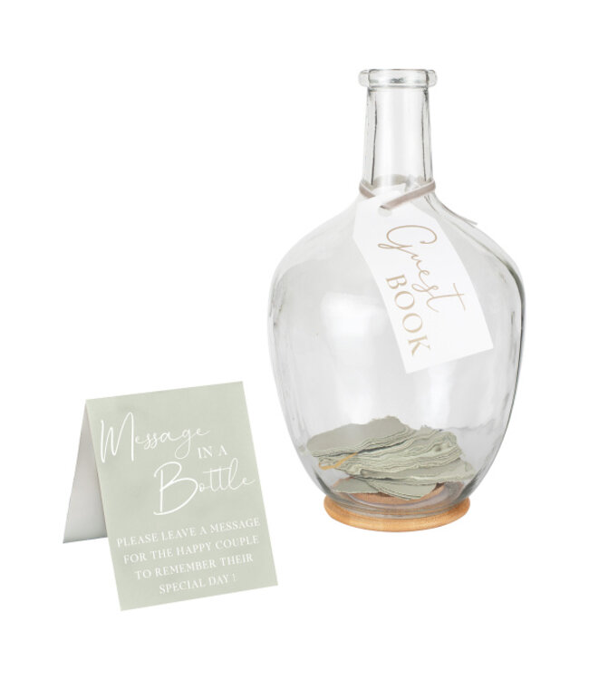 OUTLET Gastenboek - Vaas met blaadjes - Message in a bottle