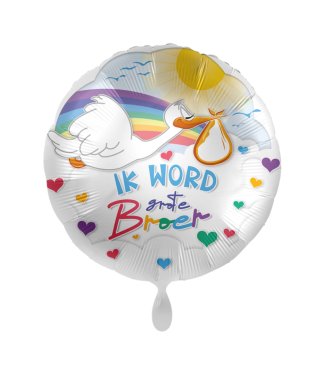Everloon Folieballon Ik word grote broer | Ooievaar | 43 cm