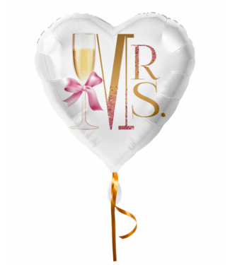 Everloon Folieballon Mrs | Roze strik | 43 cm