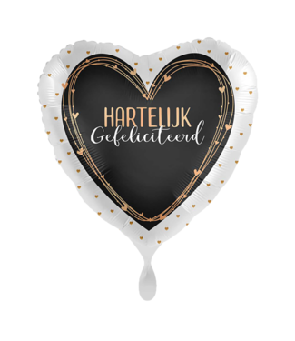 Everloon Folieballon Hartelijk Gefeliciteerd | Hart | 43 cm