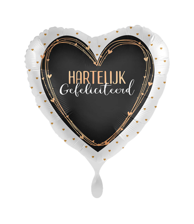 Everloon Folieballon Hartelijk Gefeliciteerd | Hart | 43 cm