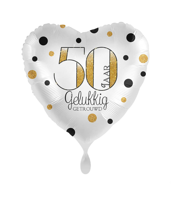 Everloon Folieballon 50 jaar Gelukkig getrouwd | 43 cm