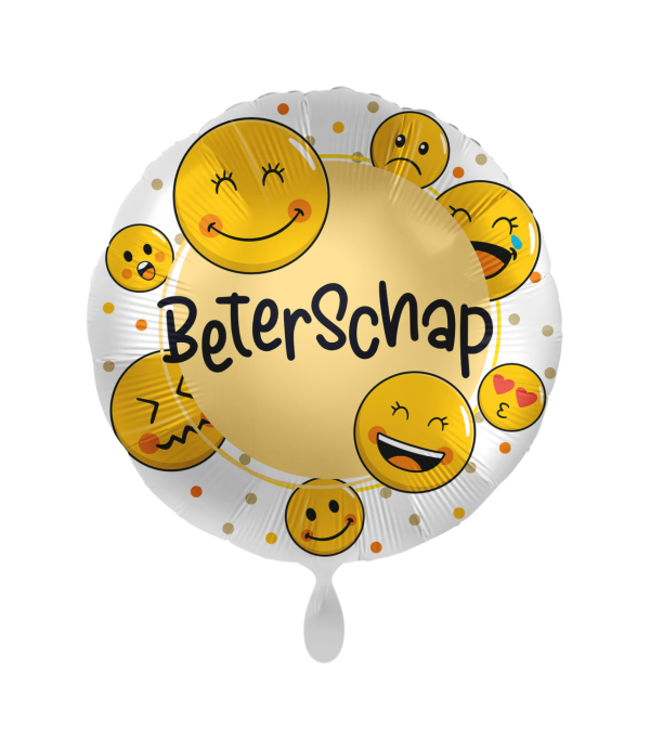 Everloon Folieballon Beterschap | Smileys | 43 cm