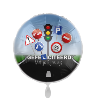 Everloon Folieballon Gefeliciteerd met je Rijbewijs | 43 cm