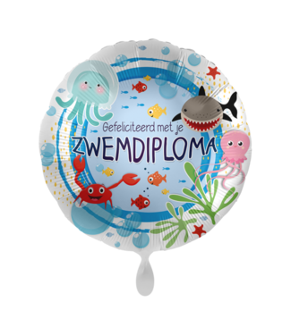 Everloon Folieballon Gefeliciteerd met je zwemdiploma | 43 cm